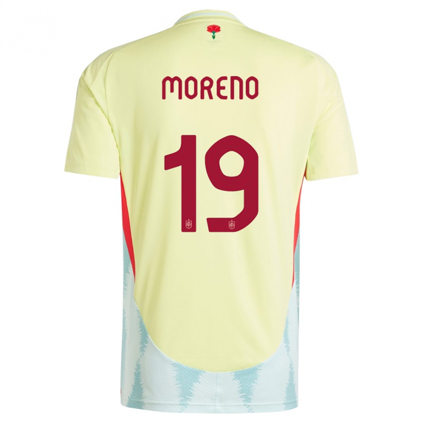 Homem Camisola Espanha Victor Moreno #19 Amarelo Alternativa 24-26 Camisa Brasil