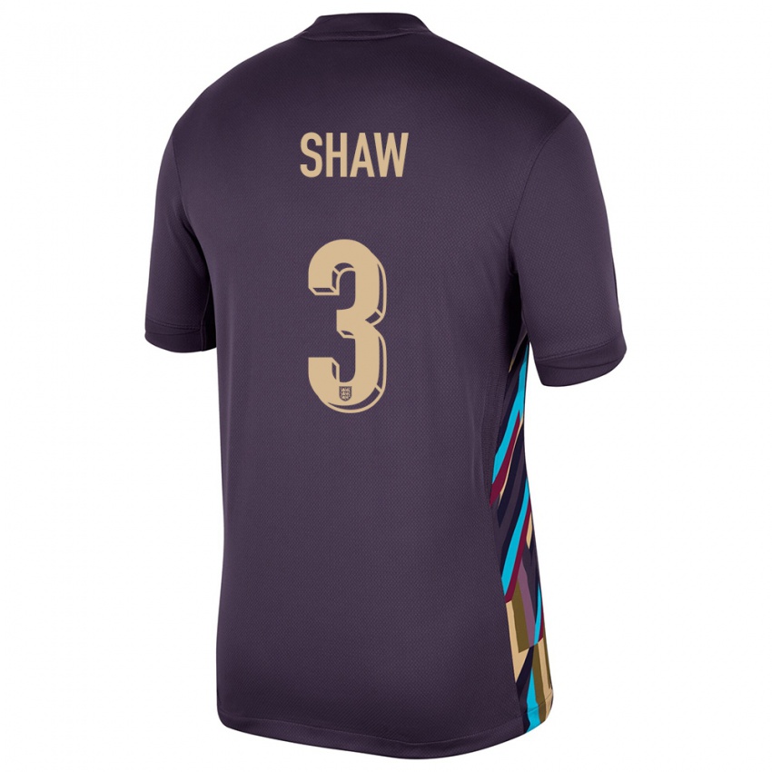 Homem Camisola Inglaterra Luke Shaw #3 Passa Escura Alternativa 24-26 Camisa Brasil