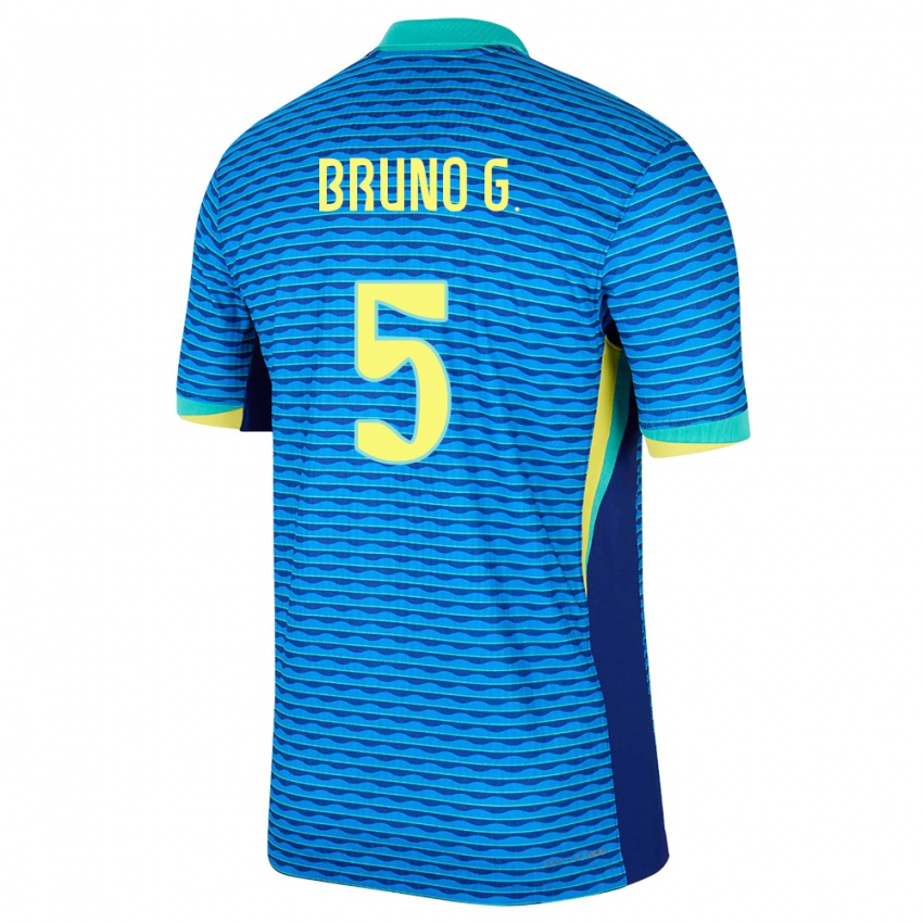 Homem Camisola Brasil Bruno Guimaraes #5 Azul Alternativa 24-26 Camisa Brasil