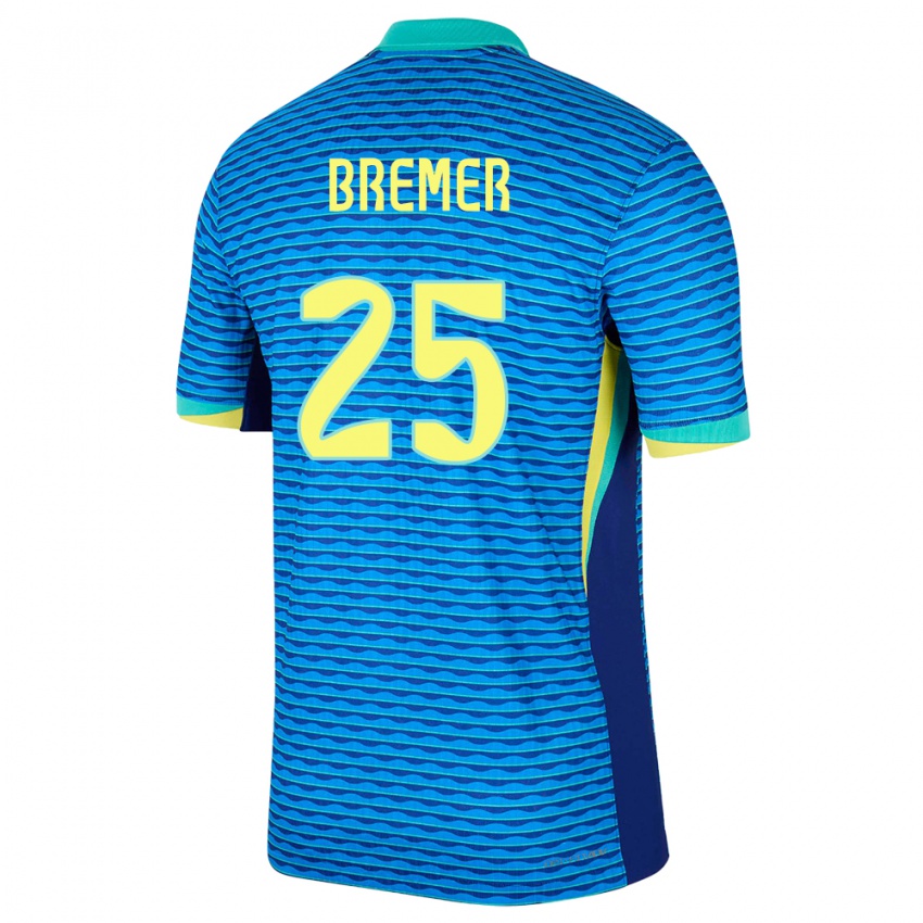 Homem Camisola Brasil Bremer #25 Azul Alternativa 24-26 Camisa Brasil