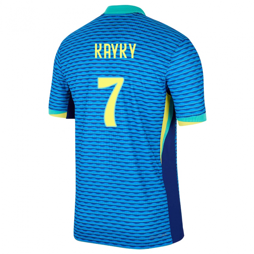 Homem Camisola Brasil Kayky #7 Azul Alternativa 24-26 Camisa Brasil