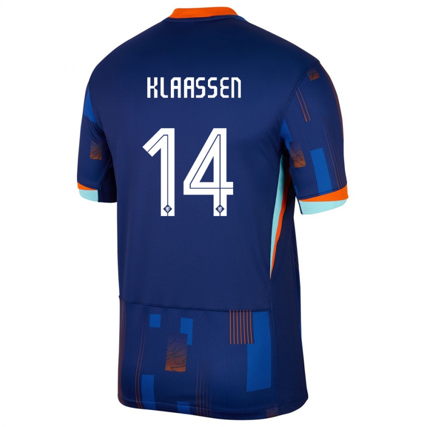 Homem Camisola Países Baixos Davy Klaassen #14 Azul Alternativa 24-26 Camisa Brasil