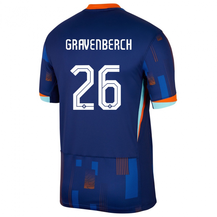 Homem Camisola Países Baixos Ryan Gravenberch #26 Azul Alternativa 24-26 Camisa Brasil