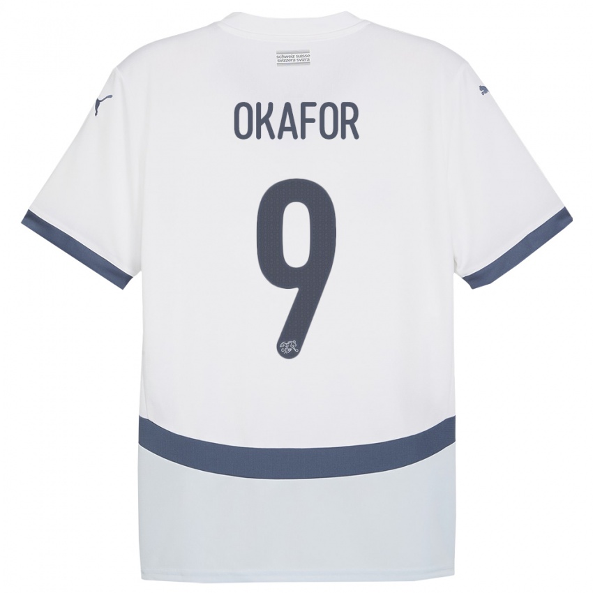 Homem Camisola Suiça Noah Okafor #9 Branco Alternativa 24-26 Camisa Brasil