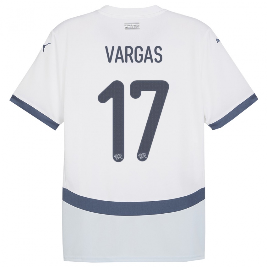 Homem Camisola Suiça Ruben Vargas #17 Branco Alternativa 24-26 Camisa Brasil