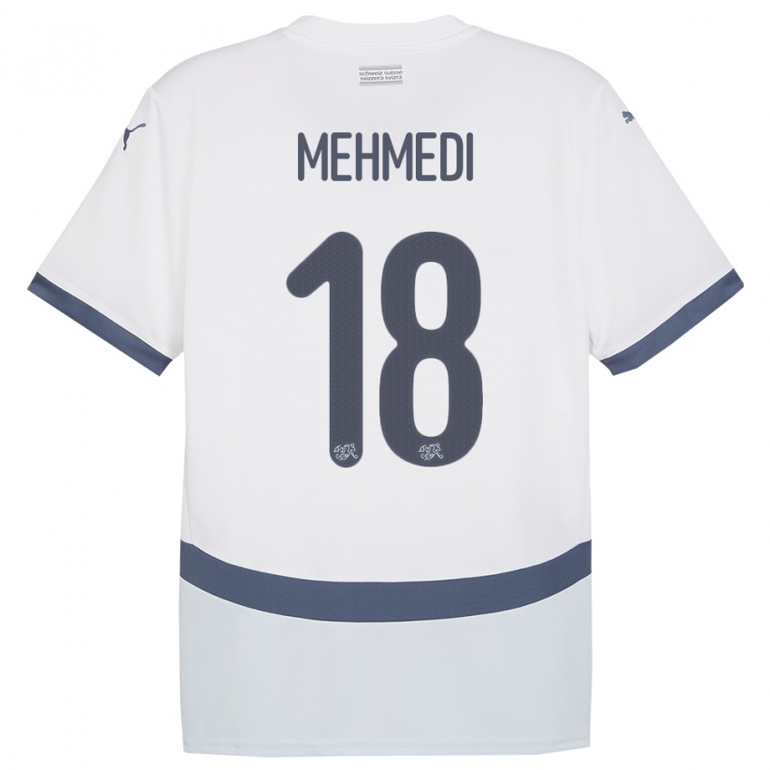 Homem Camisola Suiça Admir Mehmedi #18 Branco Alternativa 24-26 Camisa Brasil