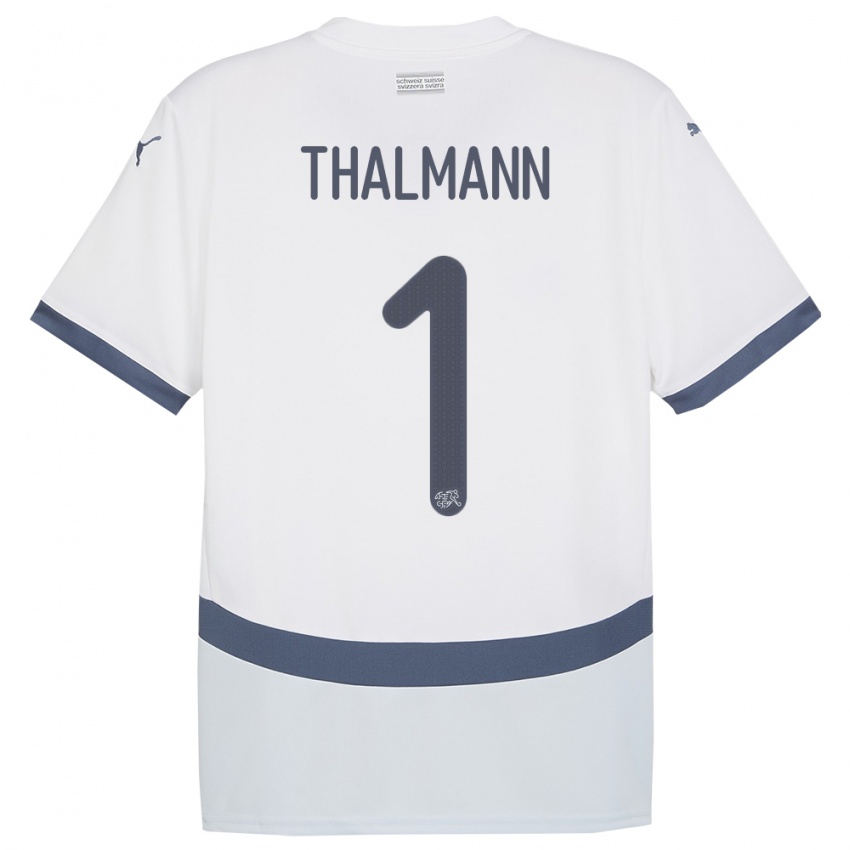 Homem Camisola Suiça Gaelle Thalmann #1 Branco Alternativa 24-26 Camisa Brasil