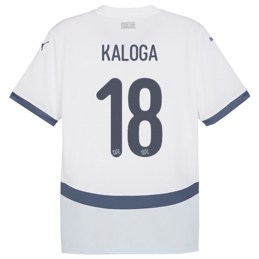 Homem Camisola Suiça Issa Kaloga #18 Branco Alternativa 24-26 Camisa Brasil