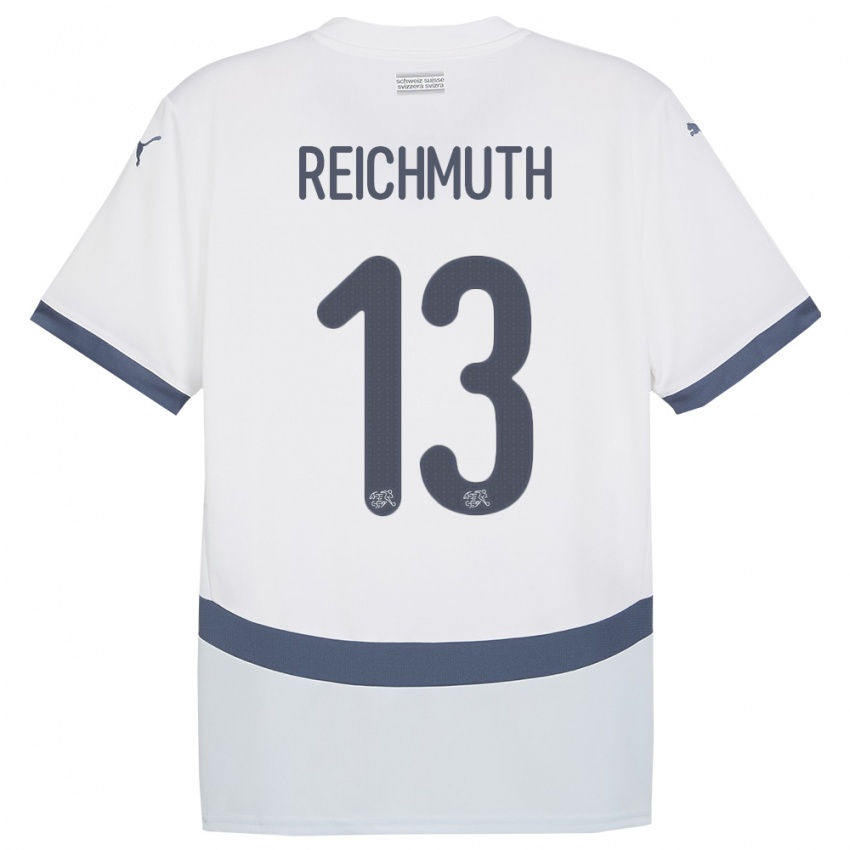 Homem Camisola Suiça Miguel Reichmuth #13 Branco Alternativa 24-26 Camisa Brasil