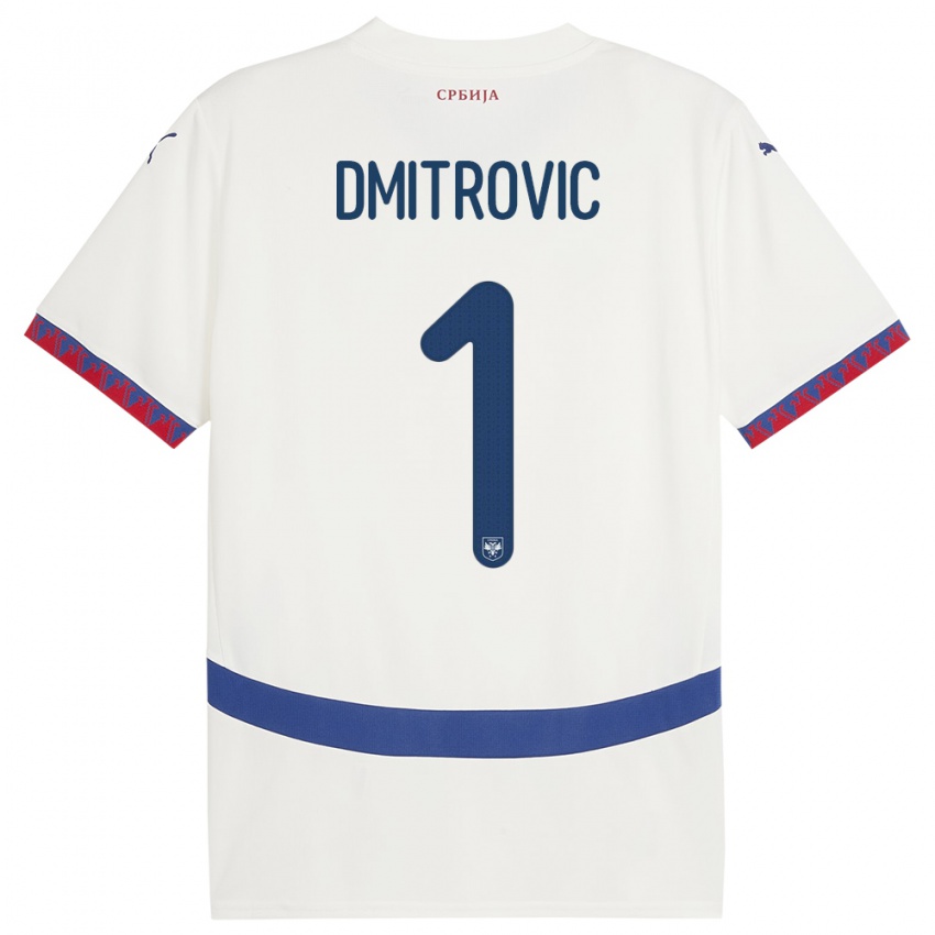 Homem Camisola Sérvia Marko Dmitrovic #1 Branco Alternativa 24-26 Camisa Brasil