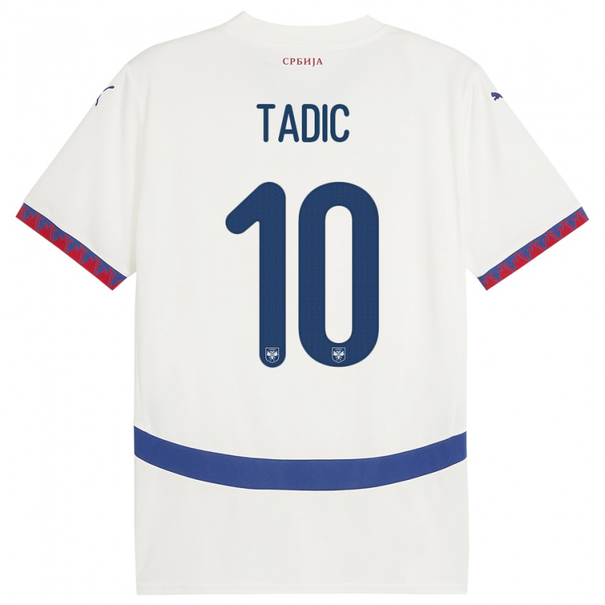 Homem Camisola Sérvia Dusan Tadic #10 Branco Alternativa 24-26 Camisa Brasil