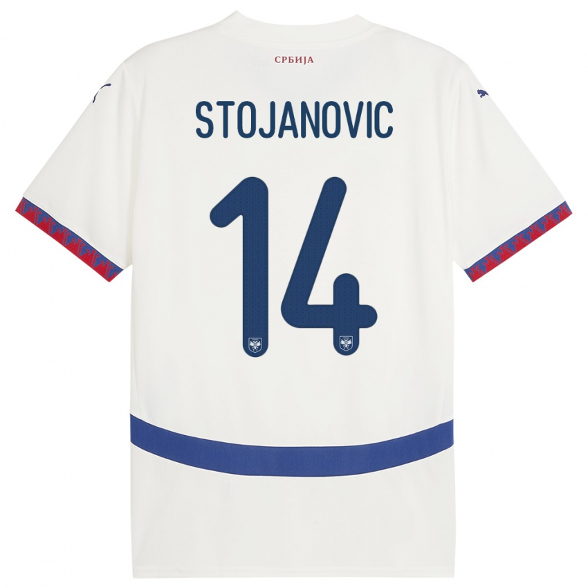 Homem Camisola Sérvia Matija Stojanovic #14 Branco Alternativa 24-26 Camisa Brasil