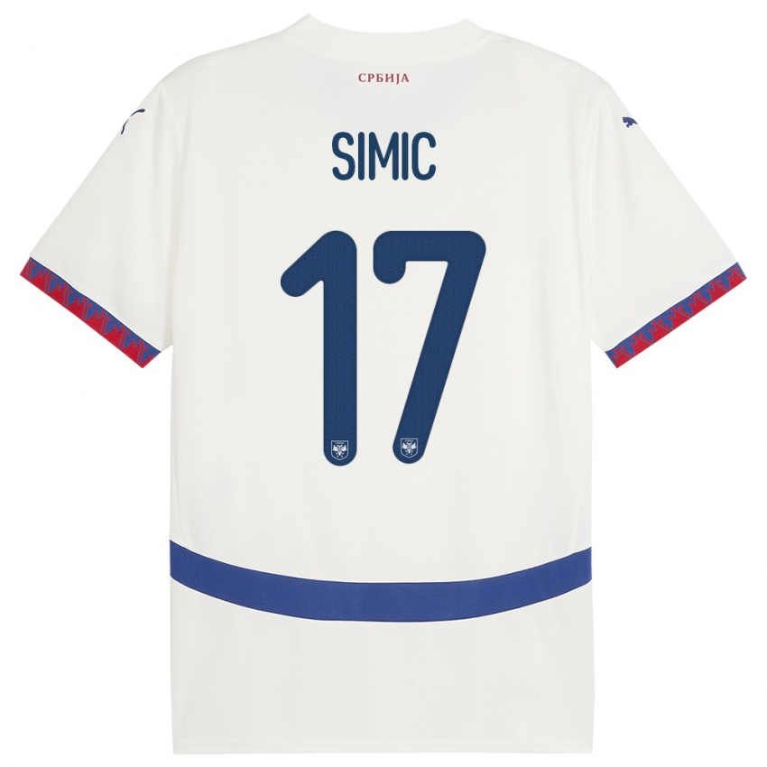 Homem Camisola Sérvia Jan Carlo Simic #17 Branco Alternativa 24-26 Camisa Brasil