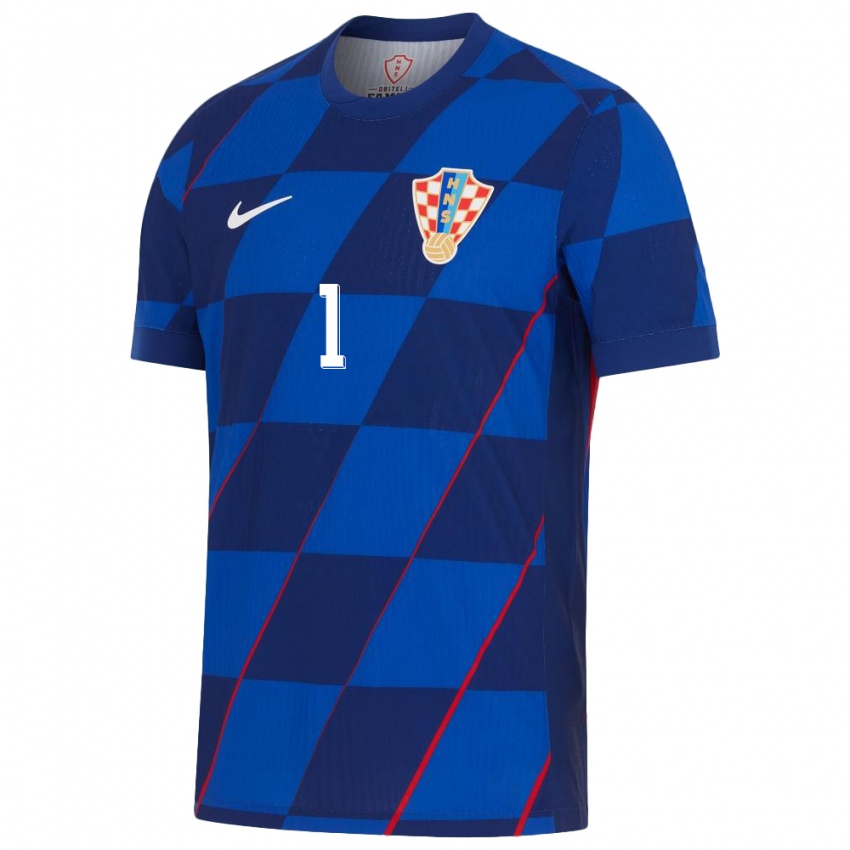 Homem Camisola Croácia Dominik Livakovic #1 Azul Alternativa 24-26 Camisa Brasil