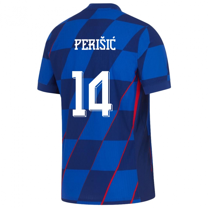 Homem Camisola Croácia Ivan Perisic #14 Azul Alternativa 24-26 Camisa Brasil