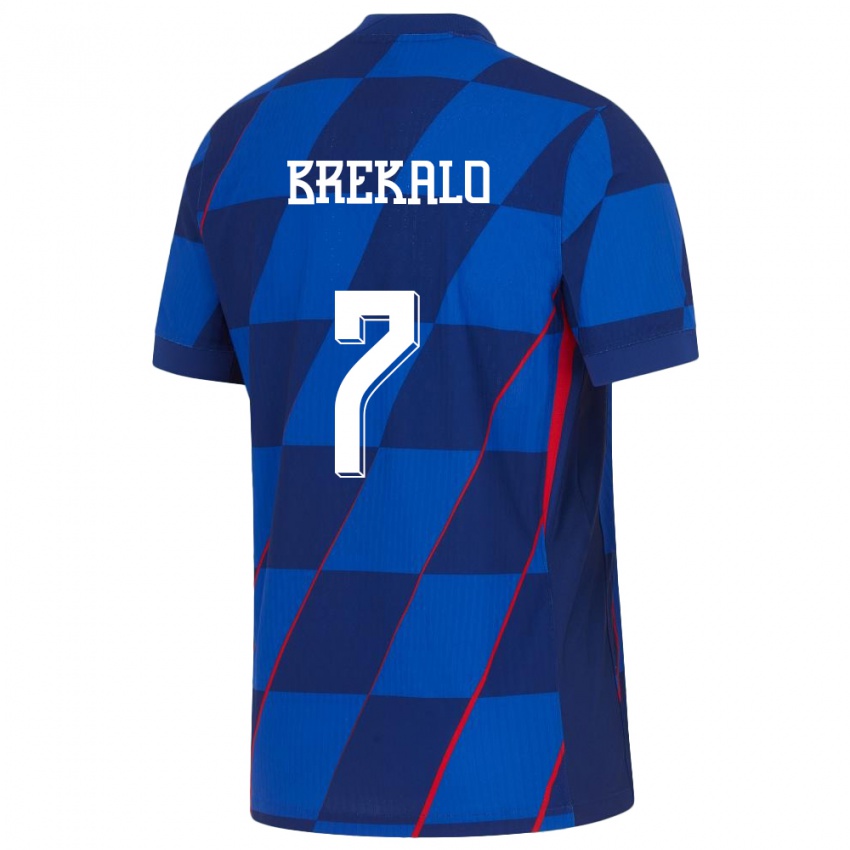 Homem Camisola Croácia Josip Brekalo #7 Azul Alternativa 24-26 Camisa Brasil