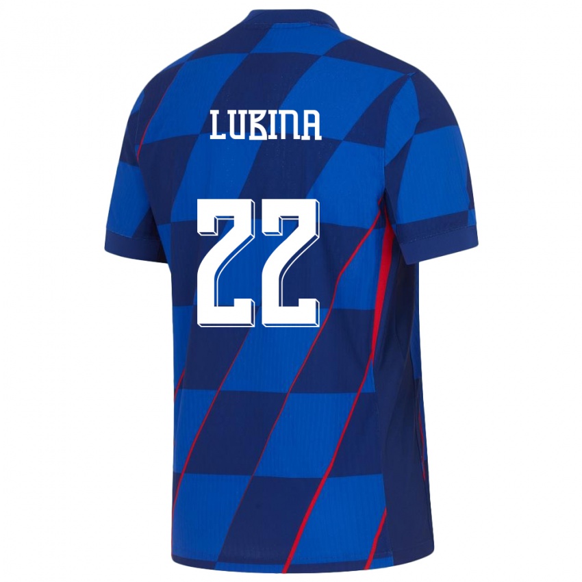 Homem Camisola Croácia Anela Lubina #22 Azul Alternativa 24-26 Camisa Brasil