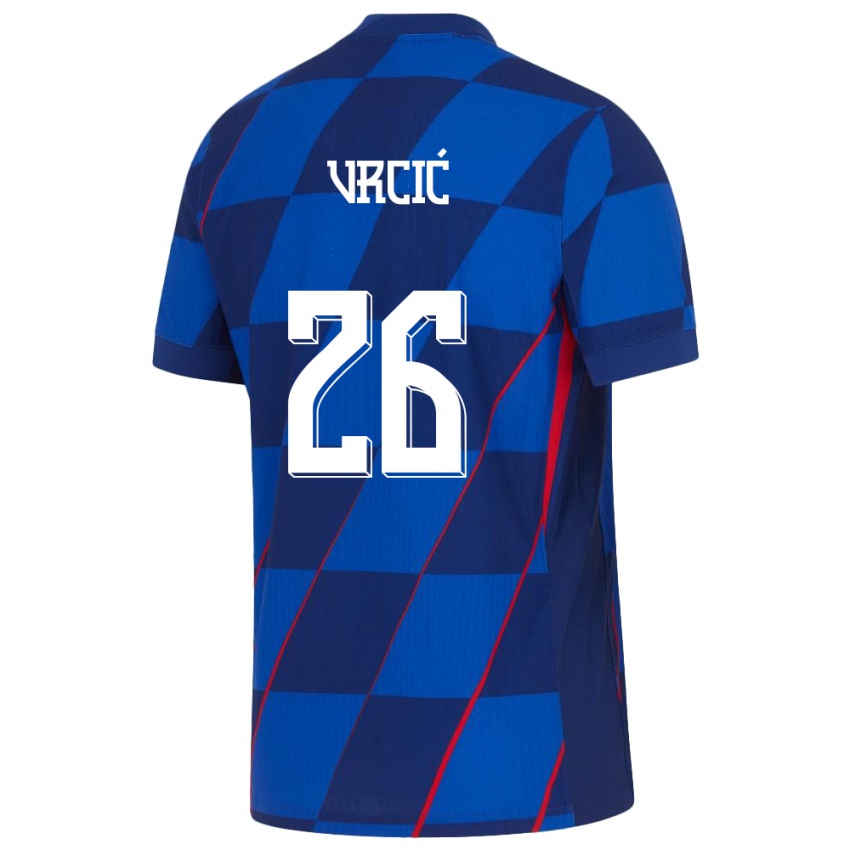 Homem Camisola Croácia Jere Vrcic #26 Azul Alternativa 24-26 Camisa Brasil