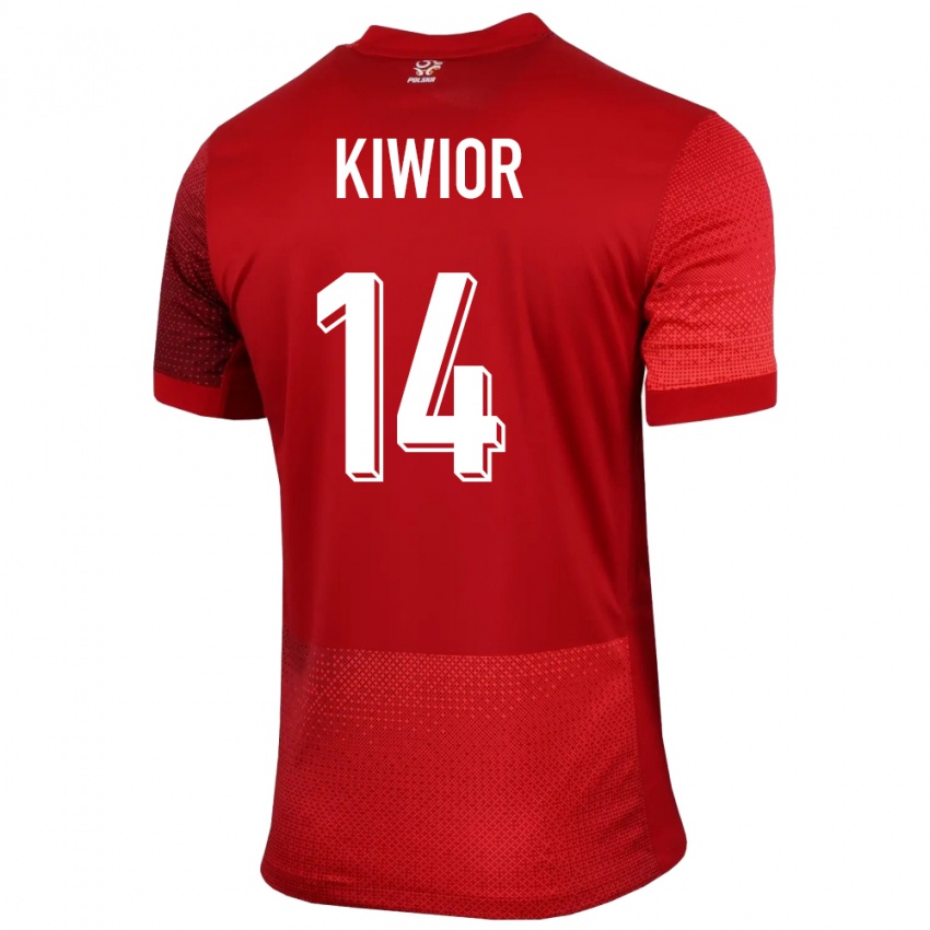 Homem Camisola Polónia Jakub Kiwior #14 Vermelho Alternativa 24-26 Camisa Brasil