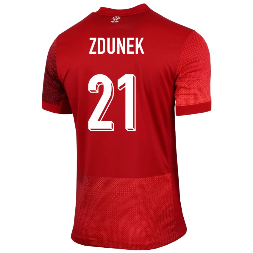 Homem Camisola Polónia Emilia Zdunek #21 Vermelho Alternativa 24-26 Camisa Brasil