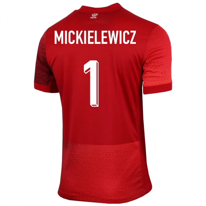 Homem Camisola Polónia Aleksander Mickielewicz #1 Vermelho Alternativa 24-26 Camisa Brasil