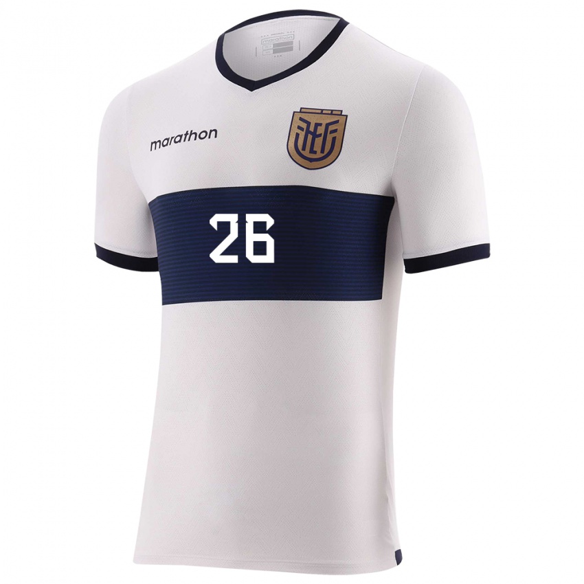 Homem Camisola Equador Anthony Valencia #26 Branco Alternativa 24-26 Camisa Brasil