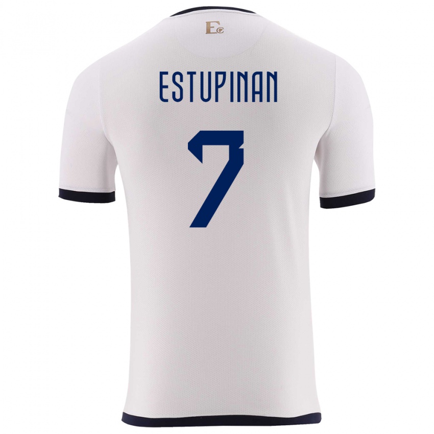 Homem Camisola Equador Pervis Estupinan #7 Branco Alternativa 24-26 Camisa Brasil