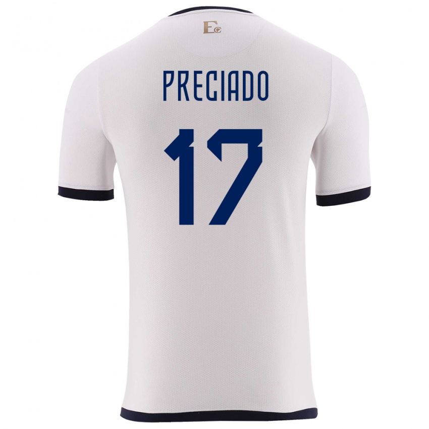 Homem Camisola Equador Angelo Preciado #17 Branco Alternativa 24-26 Camisa Brasil