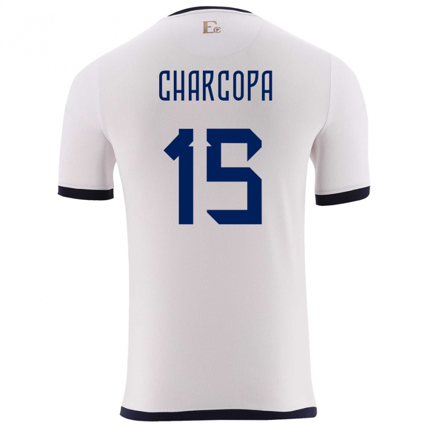 Homem Camisola Equador Nicole Charcopa #15 Branco Alternativa 24-26 Camisa Brasil