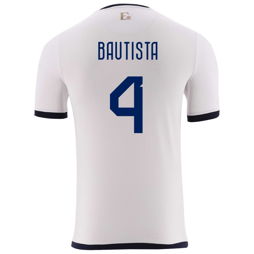 Homem Camisola Equador Davis Bautista #4 Branco Alternativa 24-26 Camisa Brasil