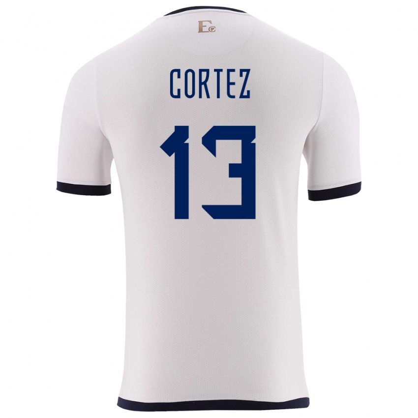 Homem Camisola Equador Steven Cortez #13 Branco Alternativa 24-26 Camisa Brasil