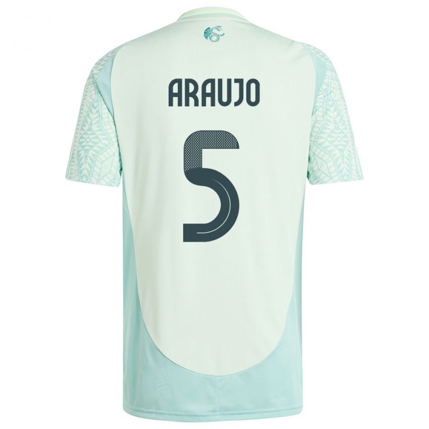 Homem Camisola México Julian Araujo #5 Linho Verde Alternativa 24-26 Camisa Brasil