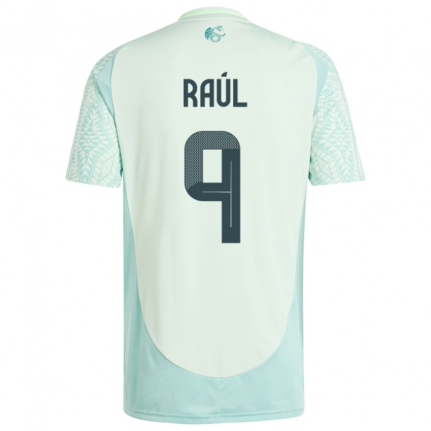 Homem Camisola México Raul Jimenez #9 Linho Verde Alternativa 24-26 Camisa Brasil