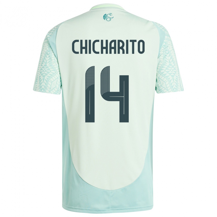 Homem Camisola México Chicharito #14 Linho Verde Alternativa 24-26 Camisa Brasil