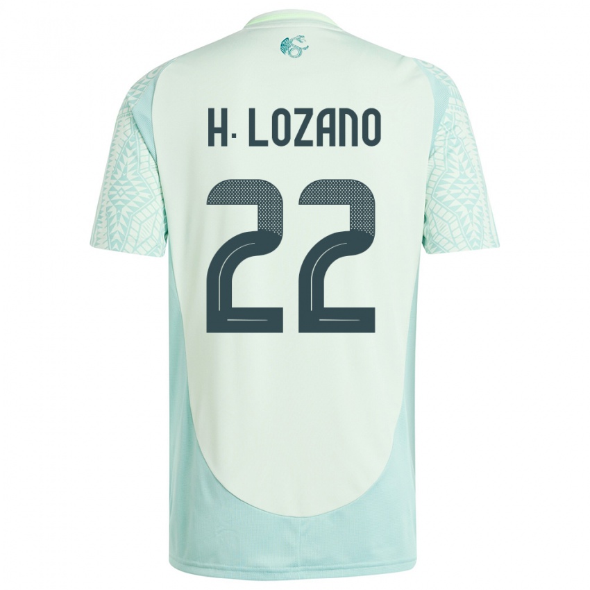 Homem Camisola México Hirving Lozano #22 Linho Verde Alternativa 24-26 Camisa Brasil