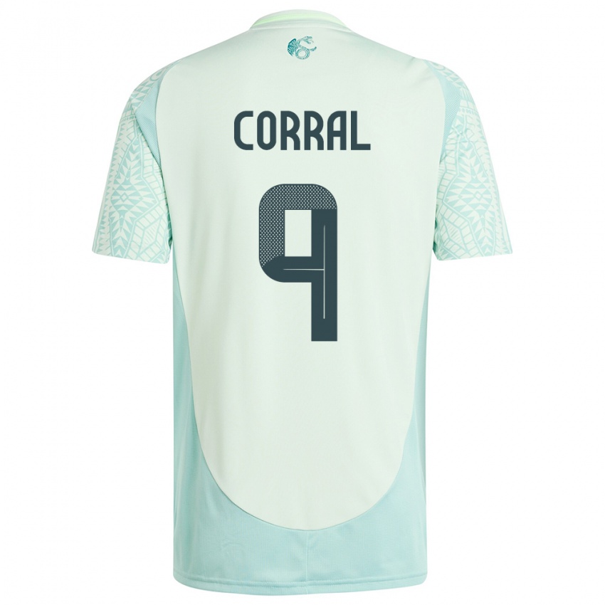 Homem Camisola México Charlyn Corral #9 Linho Verde Alternativa 24-26 Camisa Brasil