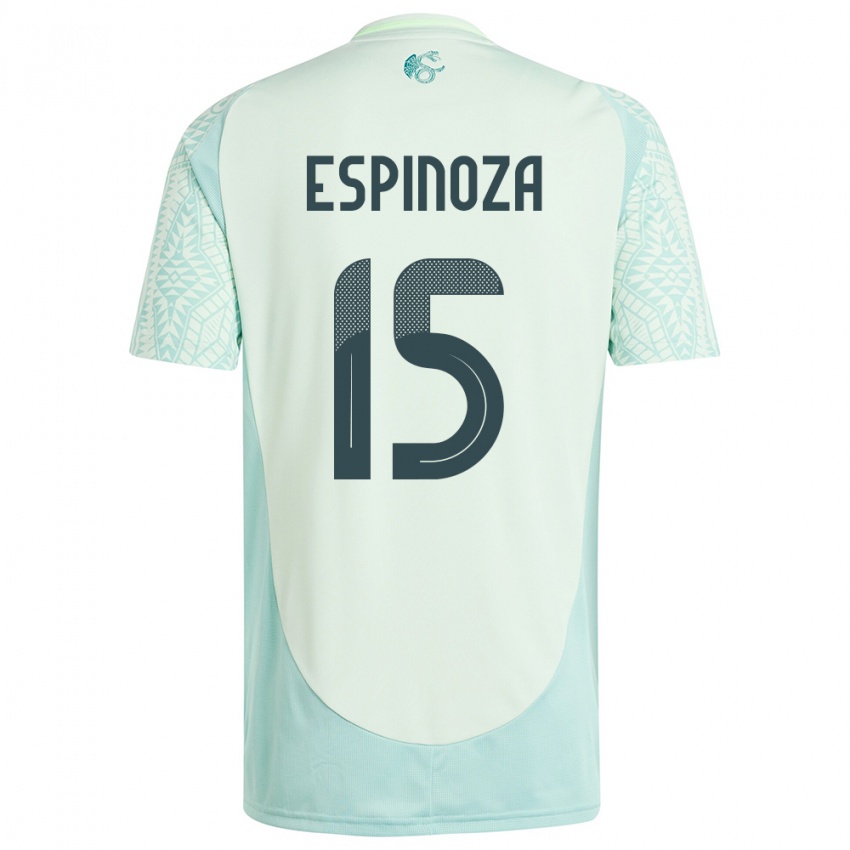 Homem Camisola México Greta Espinoza #15 Linho Verde Alternativa 24-26 Camisa Brasil