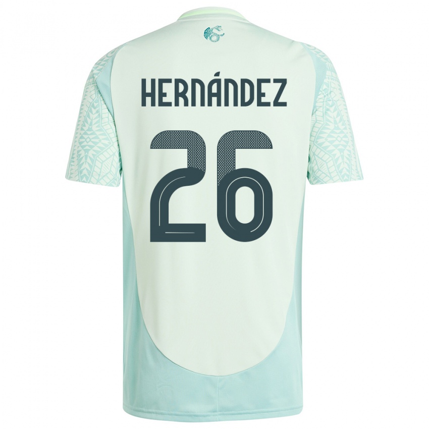 Homem Camisola México Nicolette Hernandez #26 Linho Verde Alternativa 24-26 Camisa Brasil