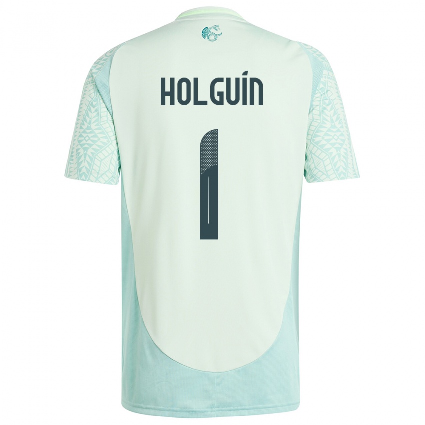 Homem Camisola México Hector Holguin #1 Linho Verde Alternativa 24-26 Camisa Brasil