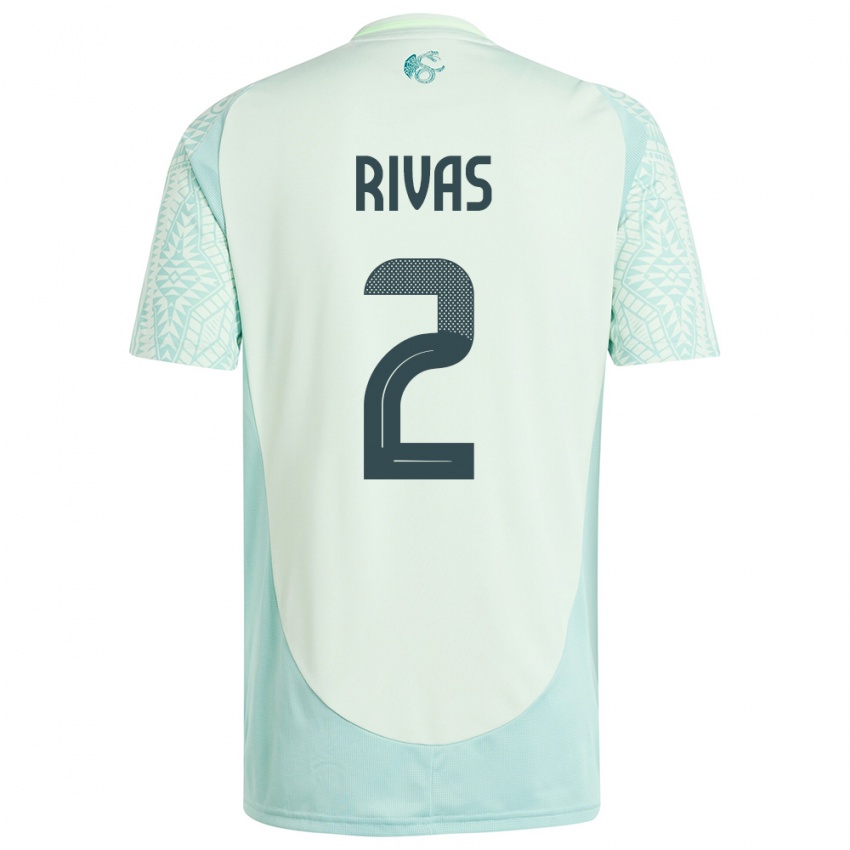 Homem Camisola México Jesus Rivas #2 Linho Verde Alternativa 24-26 Camisa Brasil