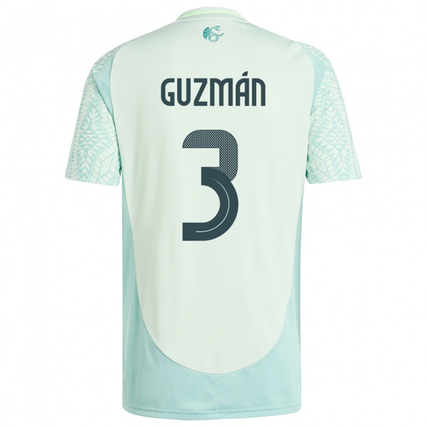 Homem Camisola México Victor Guzman #3 Linho Verde Alternativa 24-26 Camisa Brasil