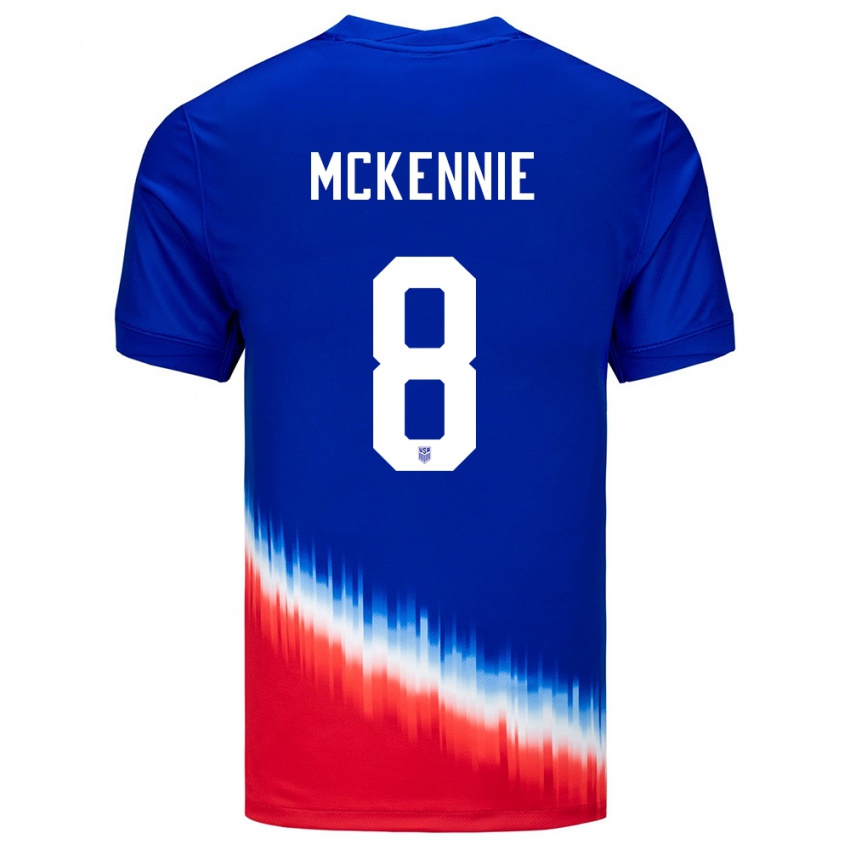 Homem Camisola Estados Unidos Weston Mckennie #8 Azul Alternativa 24-26 Camisa Brasil