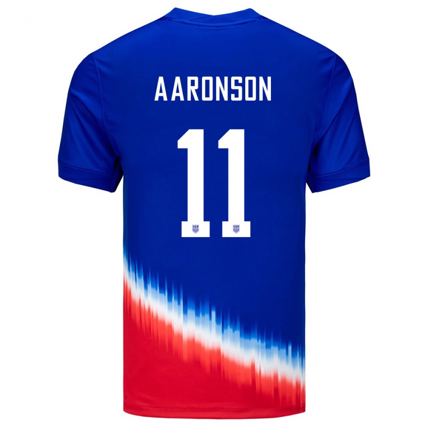 Homem Camisola Estados Unidos Brenden Aaronson #11 Azul Alternativa 24-26 Camisa Brasil