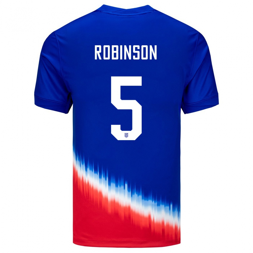 Homem Camisola Estados Unidos Antonee Robinson #5 Azul Alternativa 24-26 Camisa Brasil