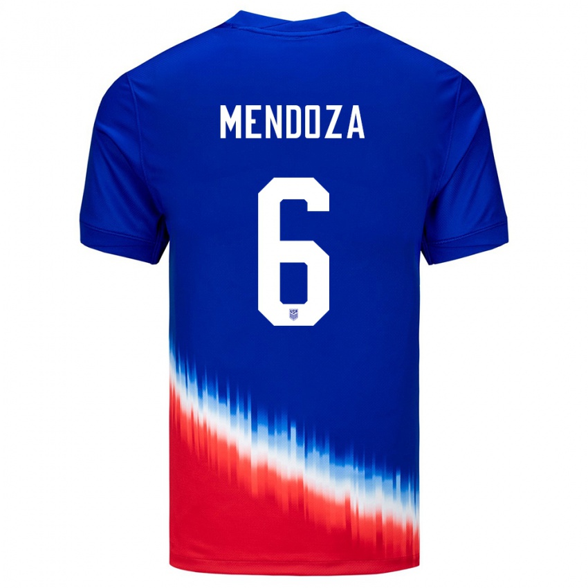 Homem Camisola Estados Unidos Edwyn Mendoza #6 Azul Alternativa 24-26 Camisa Brasil