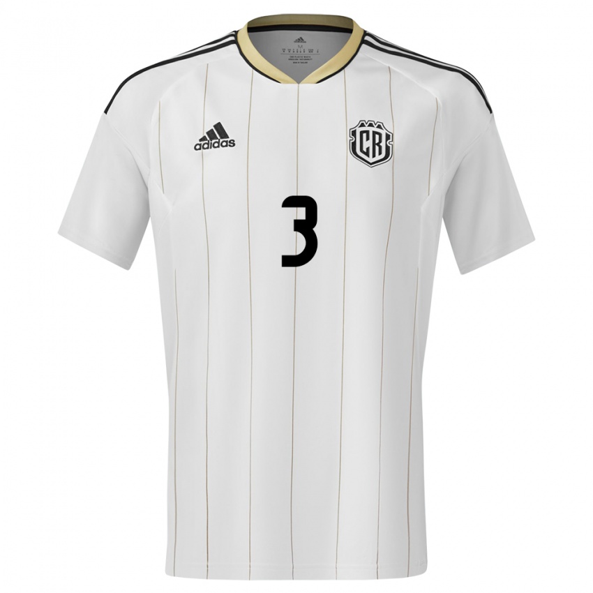 Homem Camisola Costa Rica Maria Coto #3 Branco Alternativa 24-26 Camisa Brasil