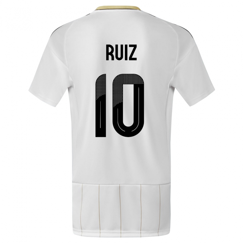 Homem Camisola Costa Rica Bryan Ruiz #10 Branco Alternativa 24-26 Camisa Brasil