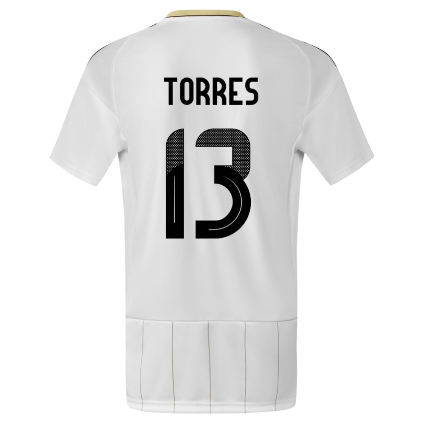 Homem Camisola Costa Rica Gerson Torres #13 Branco Alternativa 24-26 Camisa Brasil