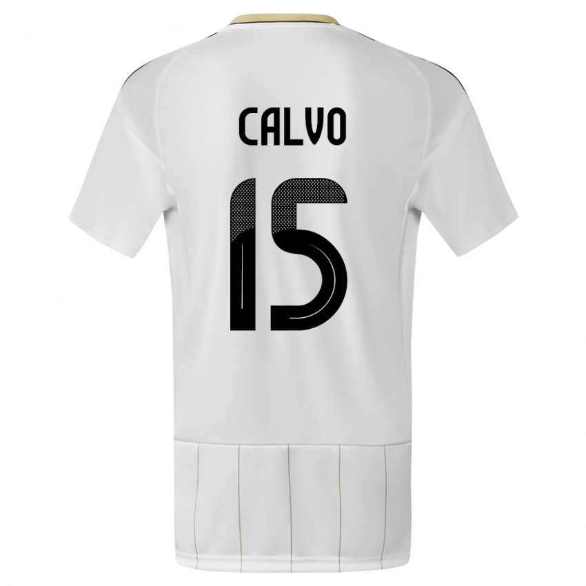 Homem Camisola Costa Rica Francisco Calvo #15 Branco Alternativa 24-26 Camisa Brasil