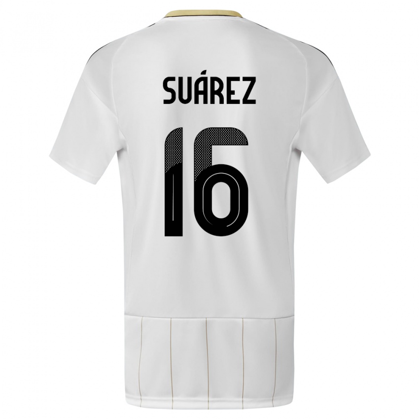 Homem Camisola Costa Rica Aaron Suarez #16 Branco Alternativa 24-26 Camisa Brasil